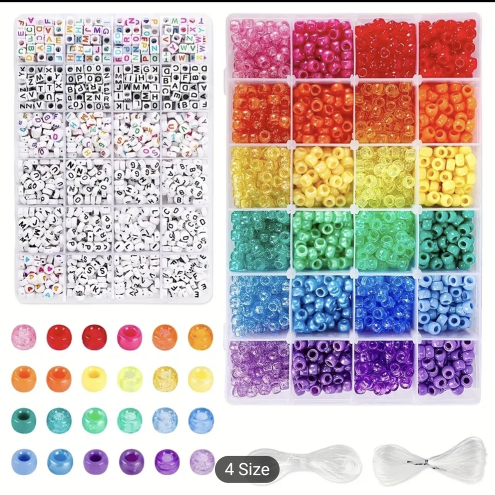 QUEFE 2350pcs, 64 Colors, Pony Beads for Bracelet Making Kit, Rainbow Kandi Bead - Picture 9 of 13